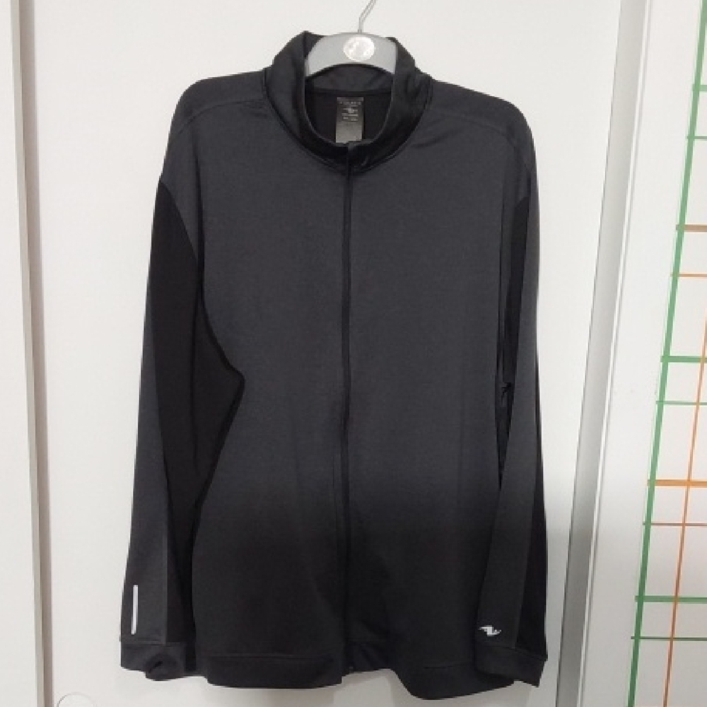Athletic Works Mens Black/Charcoal full-Zip Jacket 2XL